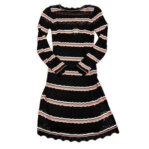 striped ribbed knit dress Ripe Sarah Stripe Knit Maternity Dress (Amber Black) main image 1
